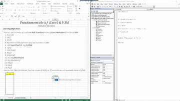 Inbuilt Functions - EXCEL/VBA