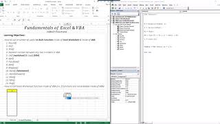 Inbuilt Functions - EXCEL/VBA