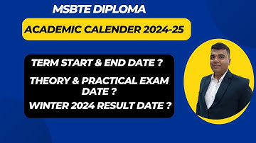 MSBTE Diploma Revised Academic Calendar 2024-25/MSBTE Diploma New Update 2024-25.