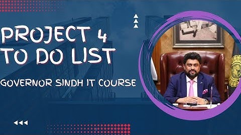 Online Live Class no 6 Project 4 To Do List Governor Sindh IT Course Typescript
