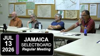 Jamaica Selectboard Mtg 7/13/26
0:00:08 - 1. Call for any late additions to the agenda
0:00:41 - 2. Approve the minutes of the June 22, 2026 Regular Meeting and the June 25, 2026 Special Meeting
0:01:22 - 3. Scott Gordon, JVFR Chief discussing new structure for appointment of Fire Wardens and
Deputies, and issuing burn permits
0:11:53 - 4. Matthew Barlow from Turning Point Windham County presenting
0:20:10 - 5. Vtrans Bridge 42 design presentation
0:57:13 - 6. General Update from Tom Tolbert, Town Clerk and Town Administrator
a. Silktide Web tool - for ADA Compliance
b. Status of Town Lot Sales
c. Transfer station construction activities
d. Other matters
1:34:41 - 7. Discuss proposed changes to Sign Ordinance and potentially approve implementation
1:39:15 - 8. Discuss revisiting scope of Phase 2 of the Jamaica Transfer Station project for reconstruction of
the commercial waste area
1:54:52 - 9. Review and approve time sheets for town office, listers, highway and transfer station
1:55:14 - 10. Review and approve pay orders
1:55:26 - 11. Public concerns
2:17:34 - 12. Executive Session, if needed
2:18:41 - 13. Adjourn Jamaica Selectboard Mtg 7/13/26