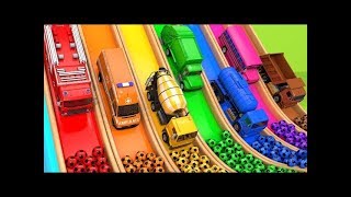 Learn Colors with 7 Street Vehicles and Surprise Soccer Ball Flying Toy Cars Pretend Play for kids screenshot 1