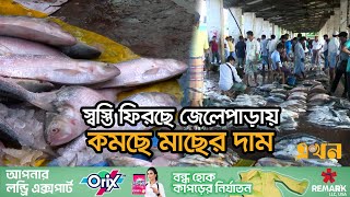 জেলের জালে ধরা পড়েছে ঝাঁকে ঝাঁকে ইলিশ | Fish Bazar | Ekhon TV