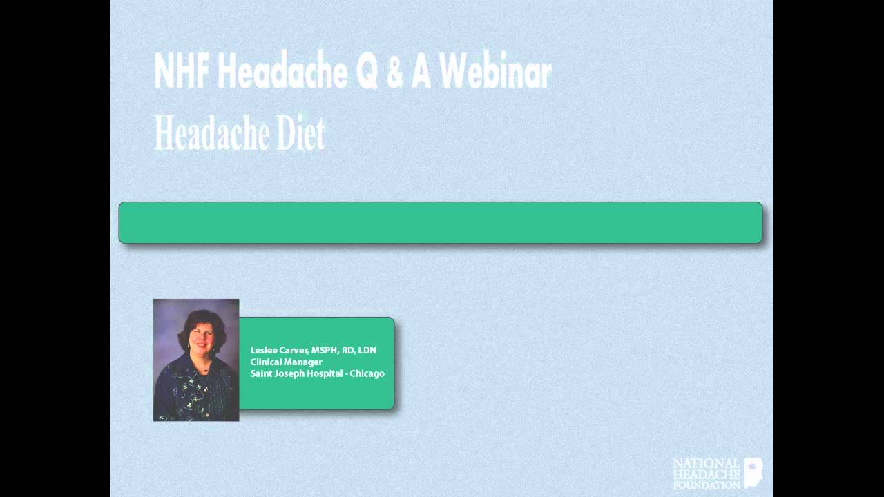 Headache Diet National Headache Foundation
