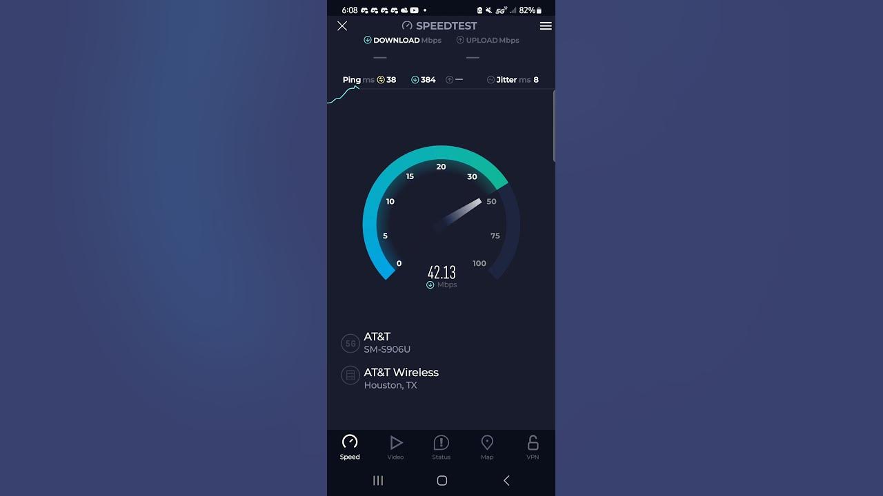 At t speed test at home site from 5g tower shorts speedtest youtube