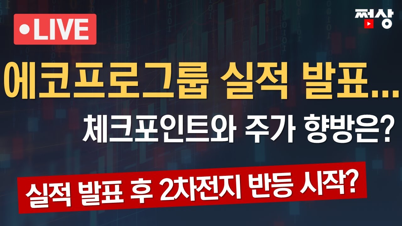 [쩜상 시크릿] 에코프로그룹 실적 발표...체크포인트와 주가 향방은? | 발표 후 2차전지 상승?