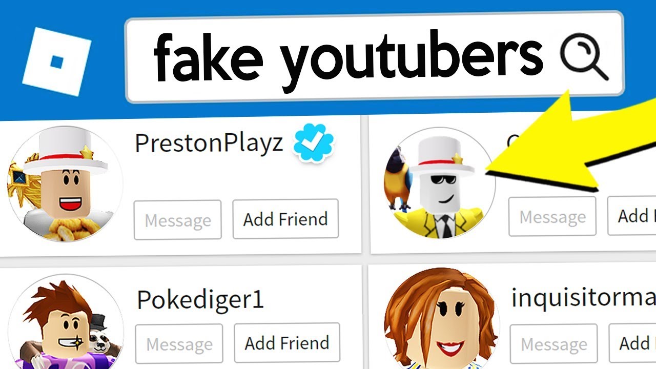 Famous Youtubers Roblox Names