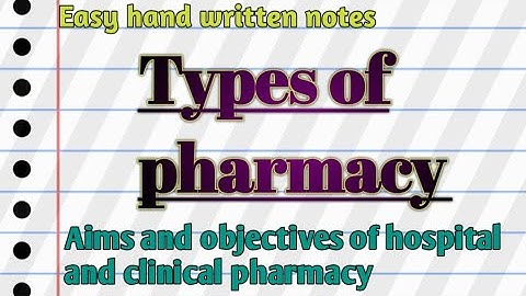 Types of pharmacy | Aims and objectives of hospital and clinical pharmacy | Learn with aroosa waheed