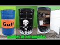 DIY Mueble de herramientas con tambor de aceite gulf || ideas con tachos de 200 litros