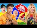 Unspeakable vs PrestonPlayz Rainbow Mystery Spin Wheel DISGUSTING Food Challenge!