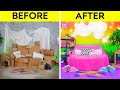 RICH VS POOR PARENTING ROOM MAKEOVER CHALLENGE 📦 Smart Hacks For All By 123 GO! TRENDS