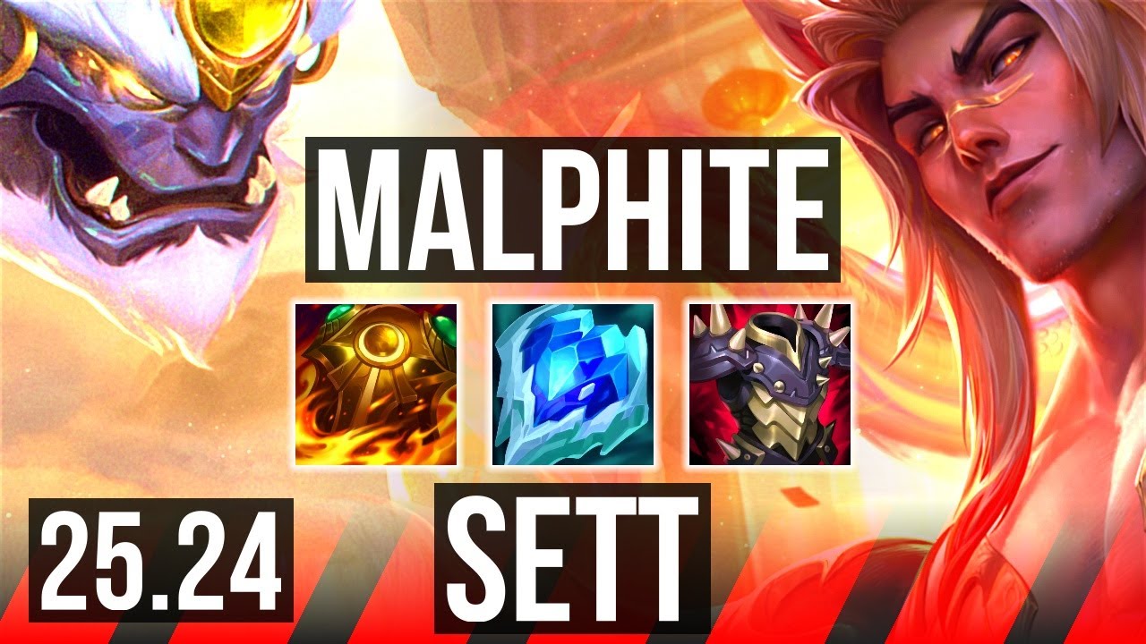 MALPHITE vs SETT (TOP) | Good KDA: 8/1/18, 38K damage | KR Master | 25.24