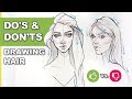 DO's & DON'T - How to Draw Hair! 【Easy Art Drawing Tutorial for Beginners】