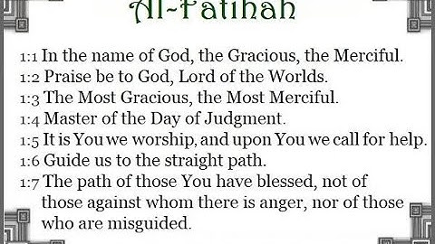 1  Surat The Opening Al fatiha  سورة الفاتحة