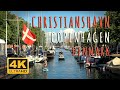 Christianshavn, Denmark. Copenhagen City water canal ambience on a hot summer day in 4k