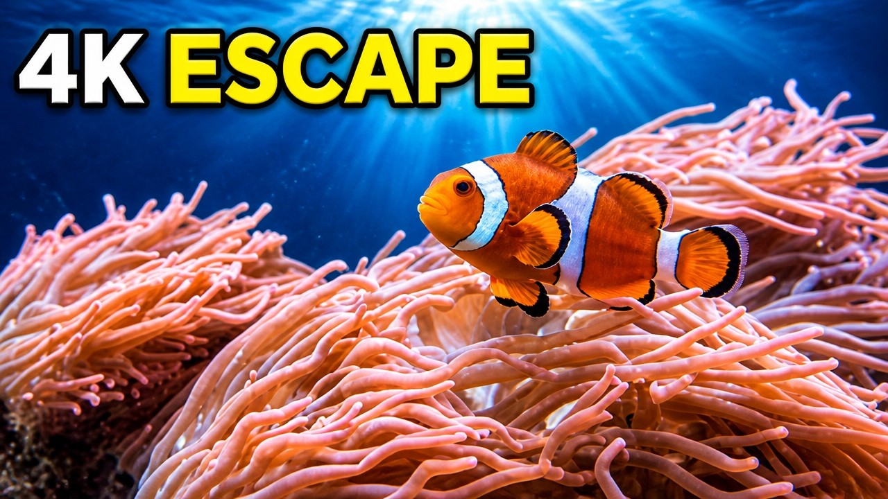 ⁣Relaxing 4K Coral Reef Aquarium – Deep Ocean Escape & Marine Fish Video