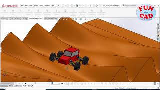 SolidWORKS OFFROAD CAR climb on rough TERRAIN with SUSPENSION | SolidWORKS MOTION Study Tutorial