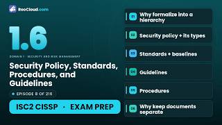 CISSP 1.6 - Security Policy, Standards, Procedures, & Guidelines - Exam Prep