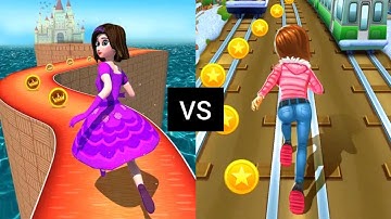 Subway Princess Runner VS Princess Run 3D - Girls Run | Android/iOS Gameplay FHD