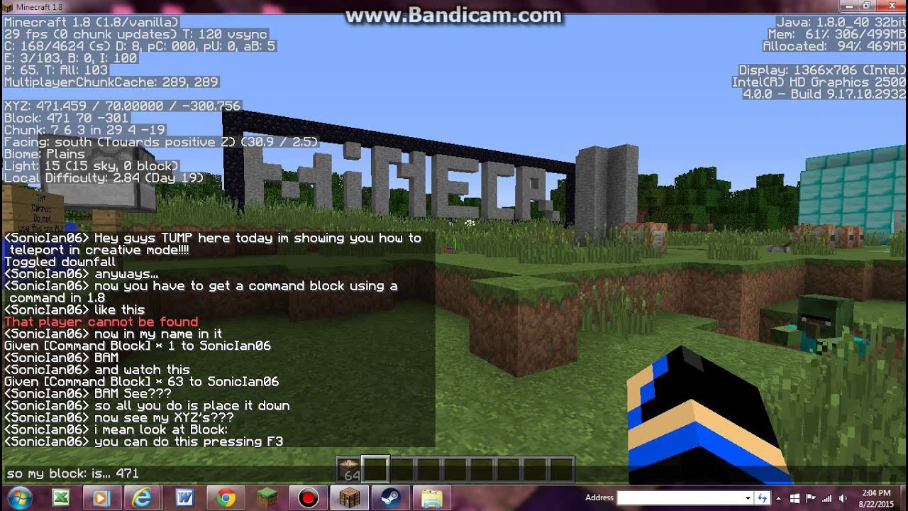 Minecraft How To Teleport In Creative Giant Zombie D Youtube