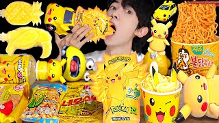 ASMR ICE CREAM PIKACHU FOOD PARTY JELLY CANDY DESSERTS MUKBANG EATING SOUNDS CONVENIENCE STORE
