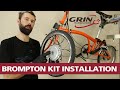 Installation of geared front hub motor kit on a brompton bicycle