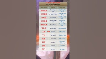Từ vựng tiếng Trung chủ đề hợp đồng lao động #hoctiengtrung #learnchinese #shorts