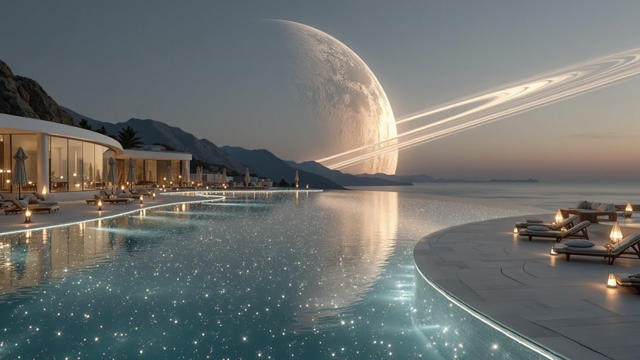 Serene Cosmic Retreat - Space Ambient Music for a Ringed Planet View