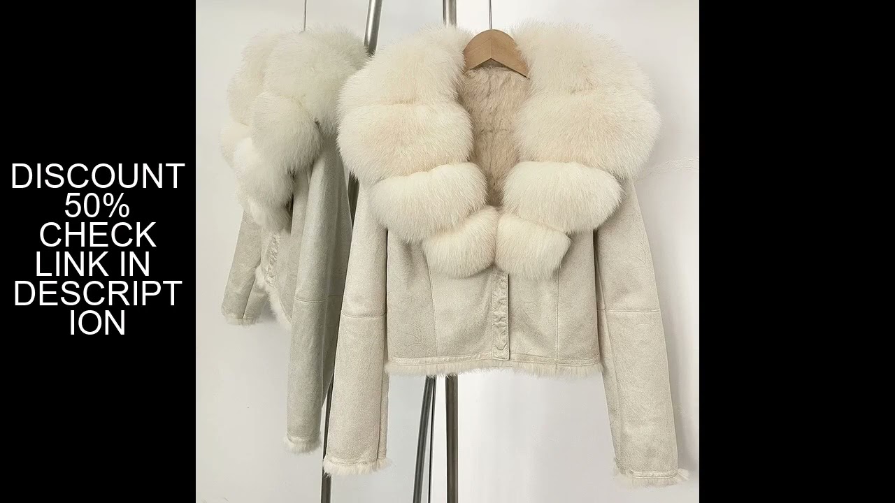 OFTBUY Natural Fox Fur Collar Coat Autumn Winter Women New Fashion Suede Clothing Slim Real Rabbit F