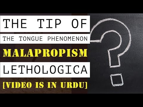 The Tip of The Tongue Phenomenon | Malapropism | Lethologica | Neurolinguistics