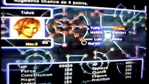 Final Fantasy X Only new grid MAX stats