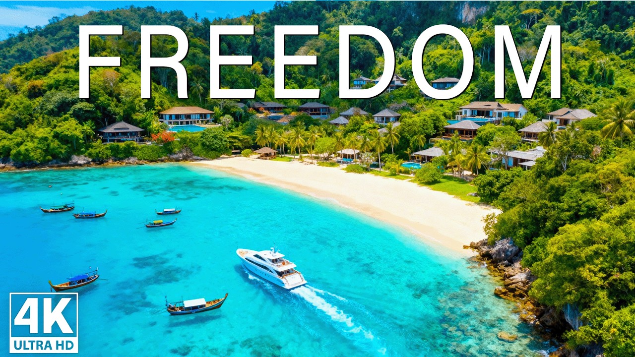 [4K] Freedom Beach 2026 🇹🇭 – Hidden Paradise Andaman Blues | Secret Beach Aerial Escape & Deep House