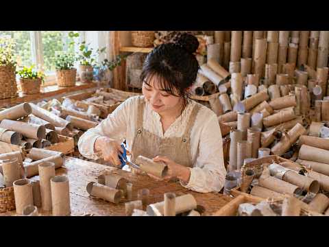 Подсмотрела, как азиатка собирает картонные втулки и делает из них настоящую красоту для дома