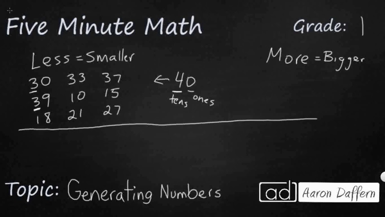 1st Grade Math Generating Numbers - YouTube