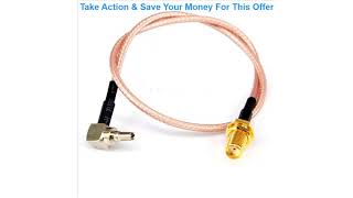 Review 10pcs Wifi Antenna Extension Cable 30cm  TS9/CRC9 Male Plug Right angle to SMA Female Jack C