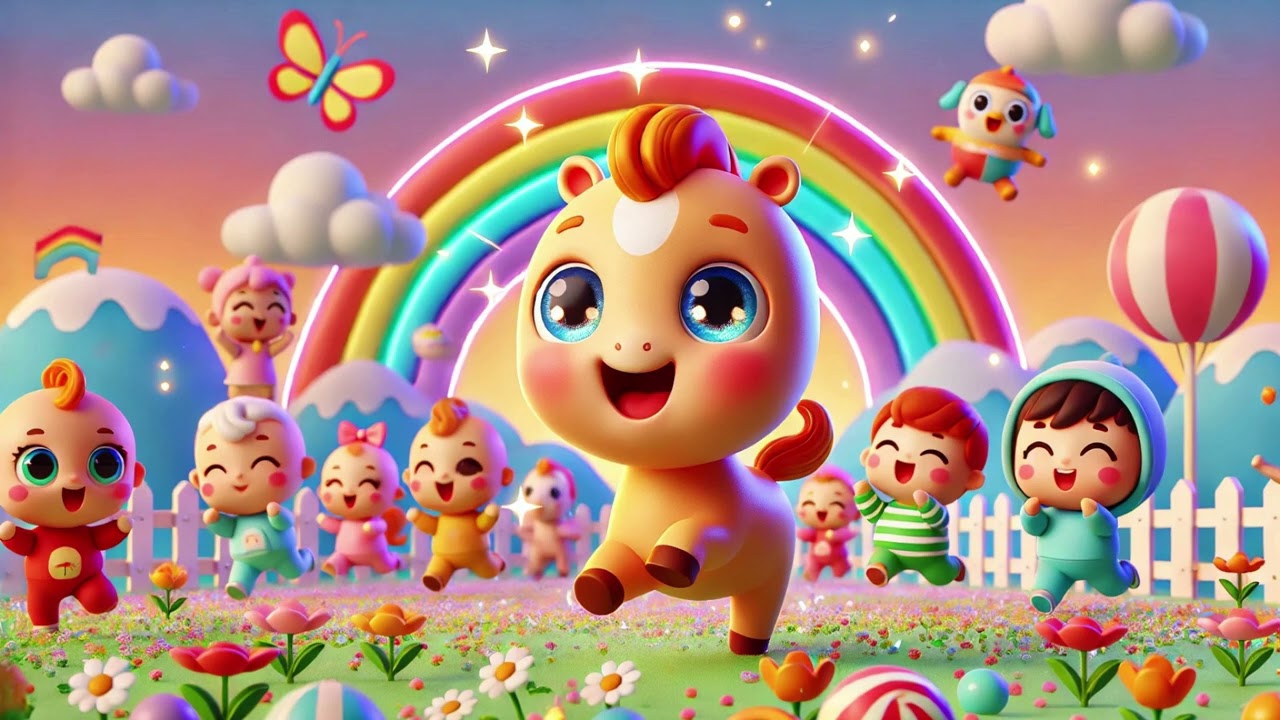 🐴 Бегущая лошадка: Быстрое приключение 🌈 | Милая бегущая лошадка, Веселье с сельскохозяйственными...