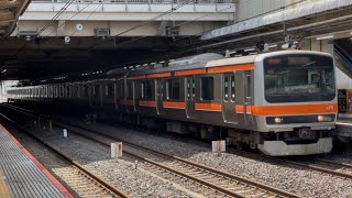 E231系0番台千ｹﾖMU41が回送電車として、大宮駅11番線を警笛を鳴らして発車！[2665M]4月26日10:41