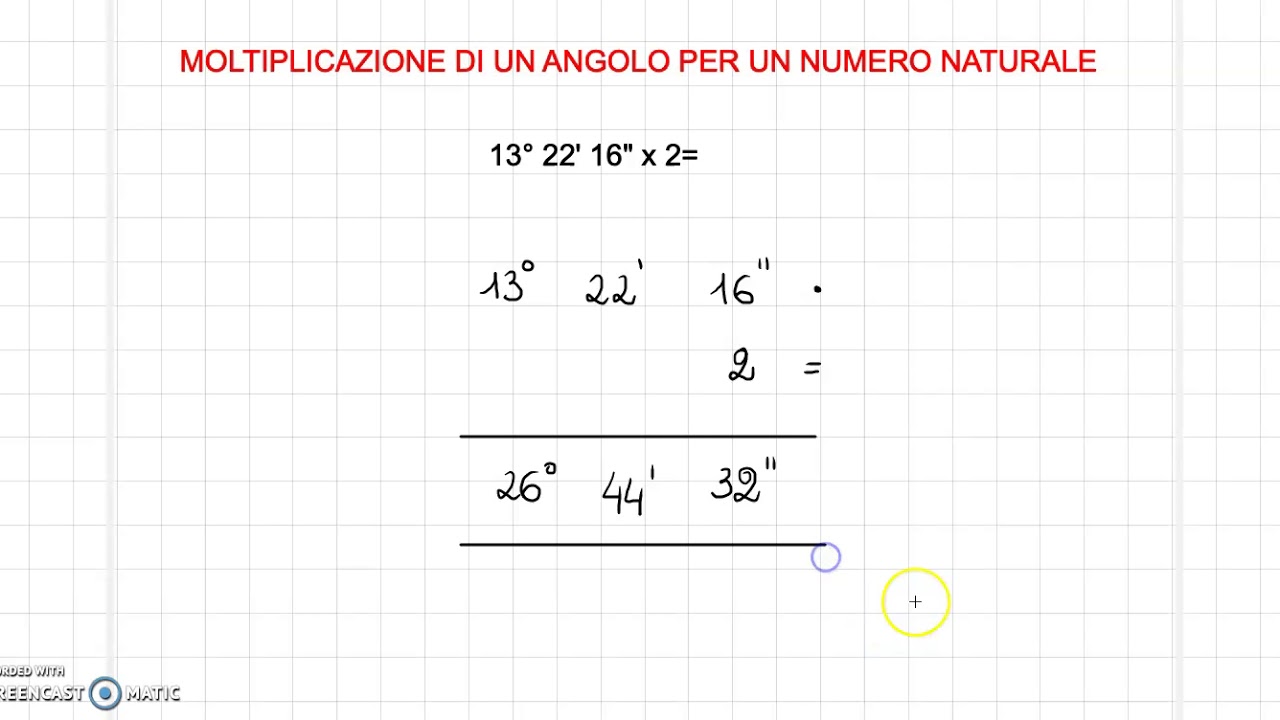 Moltiplicazione di un angolo per un numero naturale