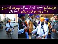 Indian sikh yatries motor cycle driving in old lahore  pakistani brothers are the best in world