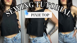 Beginner-Friendly Pixie Top Sewing Tutorial! Side Tie Top Sewing Tutorial.