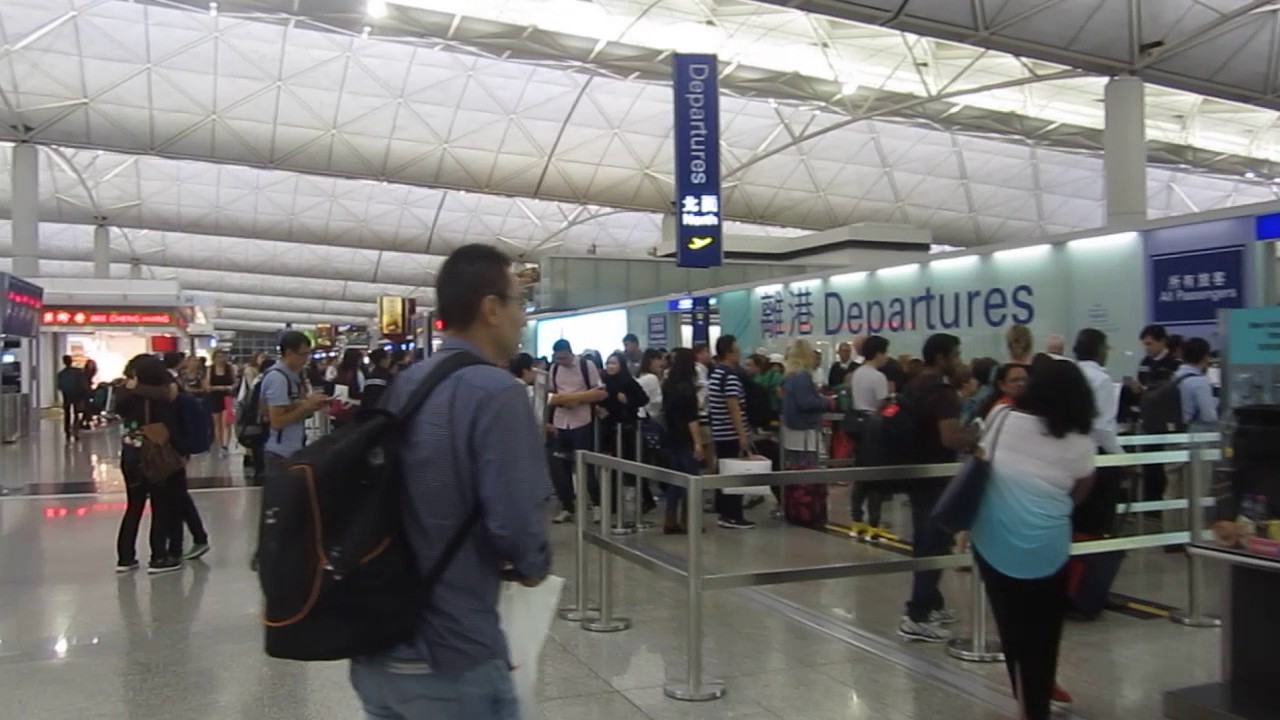 Departure Hall at Hong Kong Airport YouTube