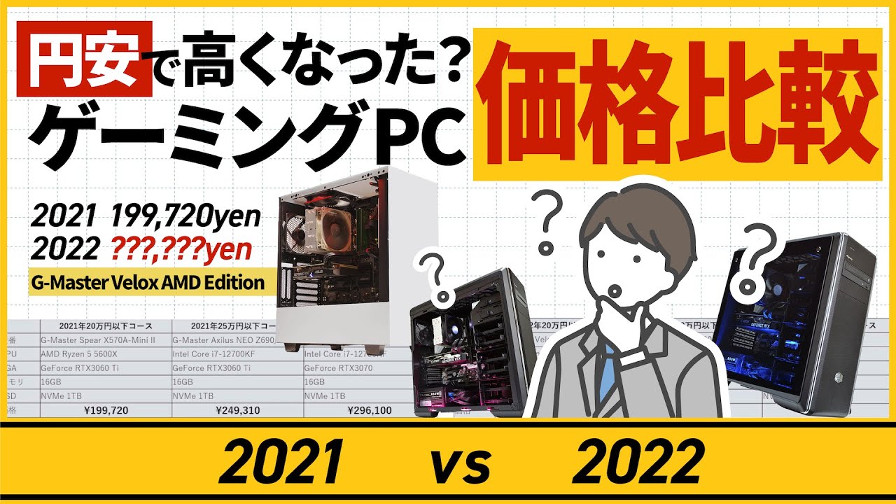 円安で高くなった？サイコムゲーミングPC価格推移 2021 vs 2022冬 