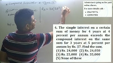 DOUBT SESSION ON COMPOUND INTEREST TYPE 05 BY DEEPAK SIR || BANK PO/CLERK , SSC, RAIL, CAT, WBCS ||