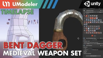 3D Modeling in Unity - Timelapse of Modeling & Unwrapping a Bent Dagger of Medieval Weapon Set