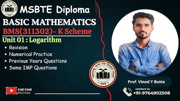 MSBTE  K Scheme BMS (M1) Revision of Logarithm