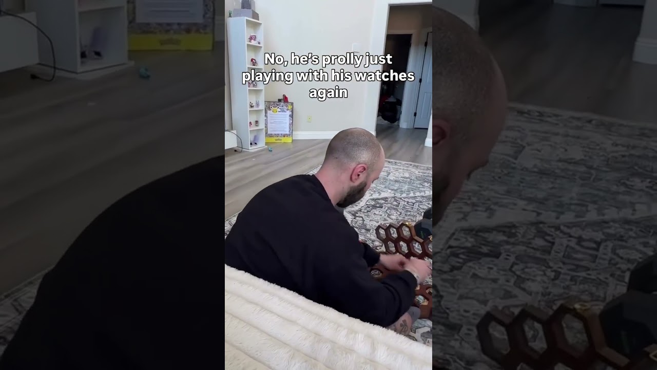 Playing with his toys