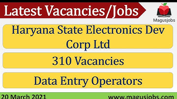 Haryana State Electronics Development Corporation Limited |HARTRON |310 Vacancies | Recruitment 2021