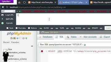 PMA / PhpMyAdmin / Shell Upload INTO OUTFILE