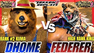 Tekken 8 - Dhome50HBK (Kuma) vs Federer2009 (King) - High Level Ranked Match Replay