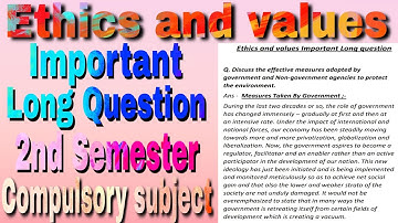 Ethics and values important long Question 2nd Semester #exam #ethicsandvalues #ugexam2022